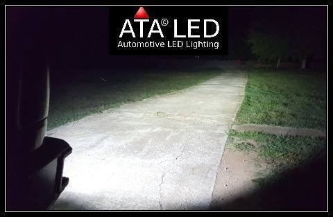 LED reverse backup lightbulbs in dark road
