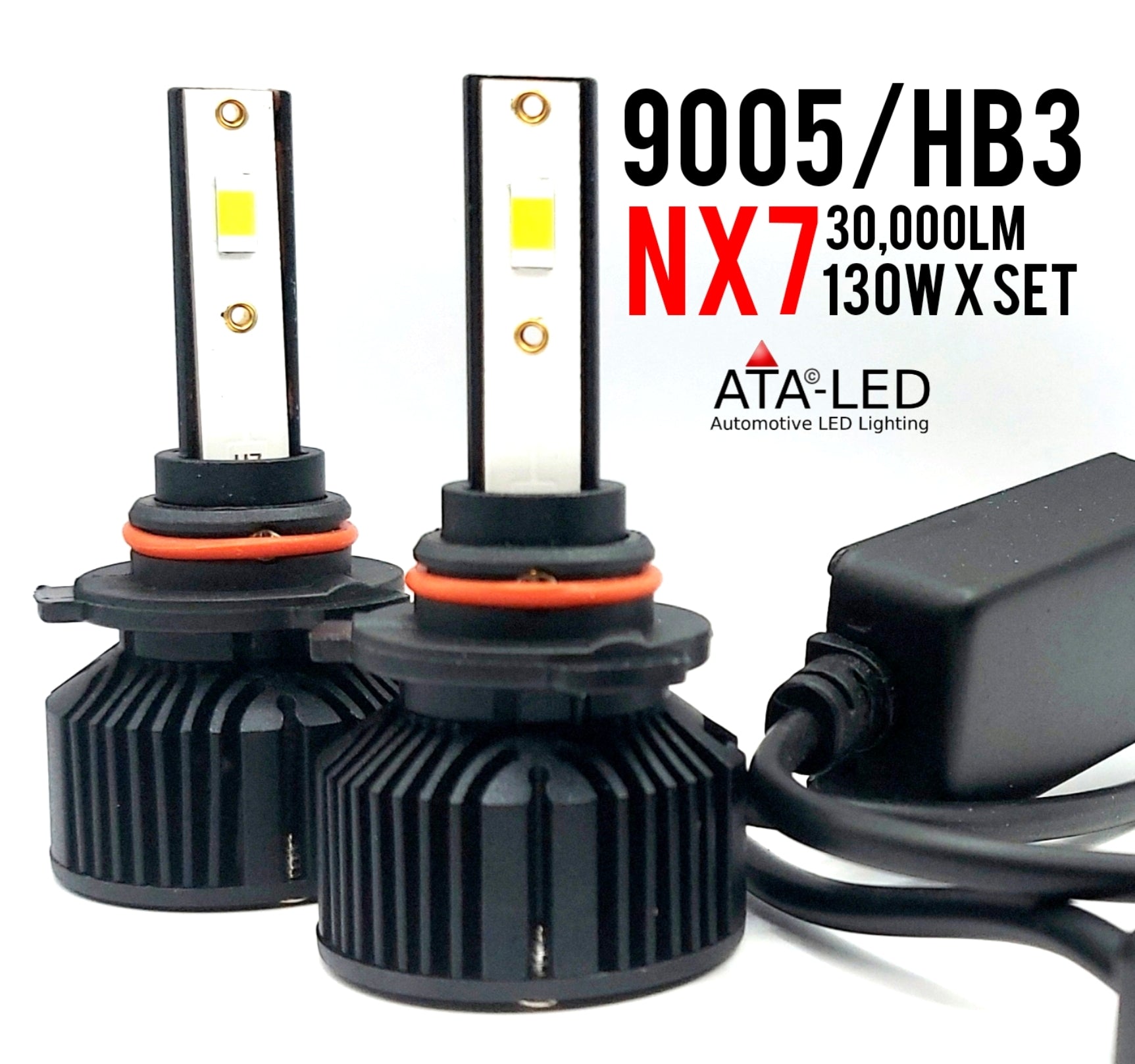 *NEW VERSION* 9005/HB3 - NX7 -30000LM 6000k White High Intensity ATALED (1 Set) 2 x Headlight bulbs