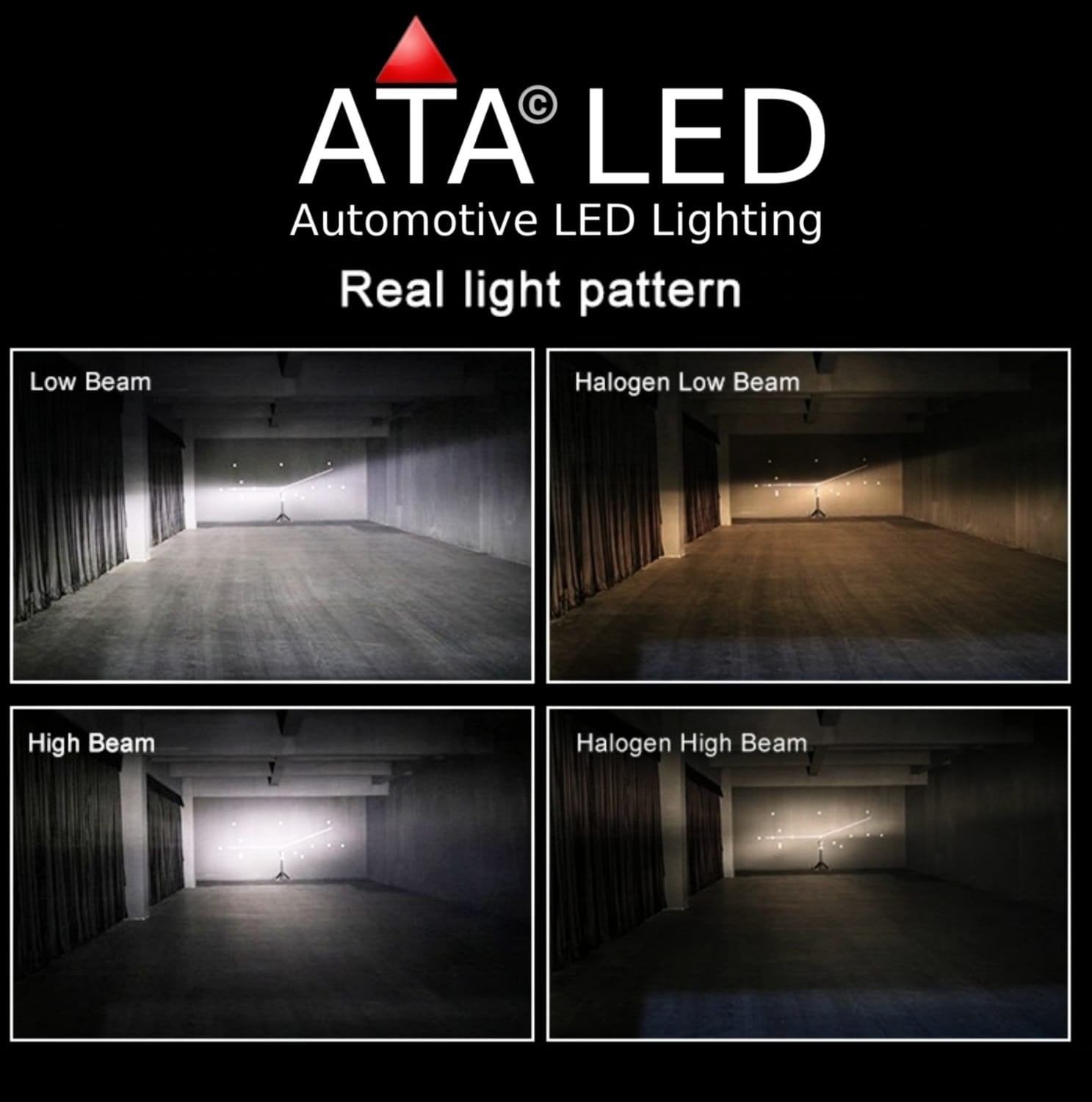 real light beam pattern low beam high beam led vs halogen