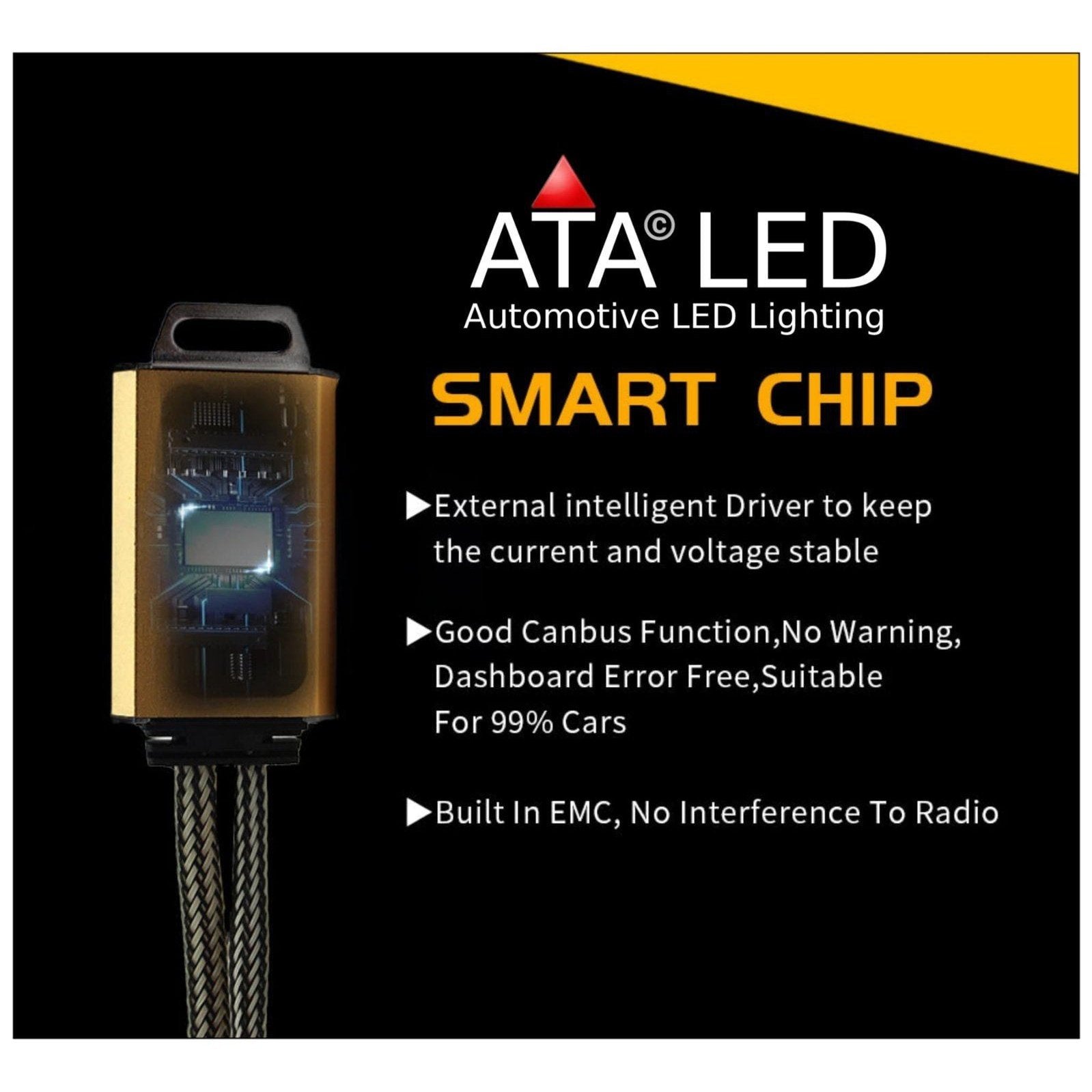 H11 H8 H9 R8 Smart Chip External intelligent driver to keep the current and voltage stable Good canbus function No warning Dashboard Error Free Suitable For 99% Cars Built in EMC NO interference to radio
