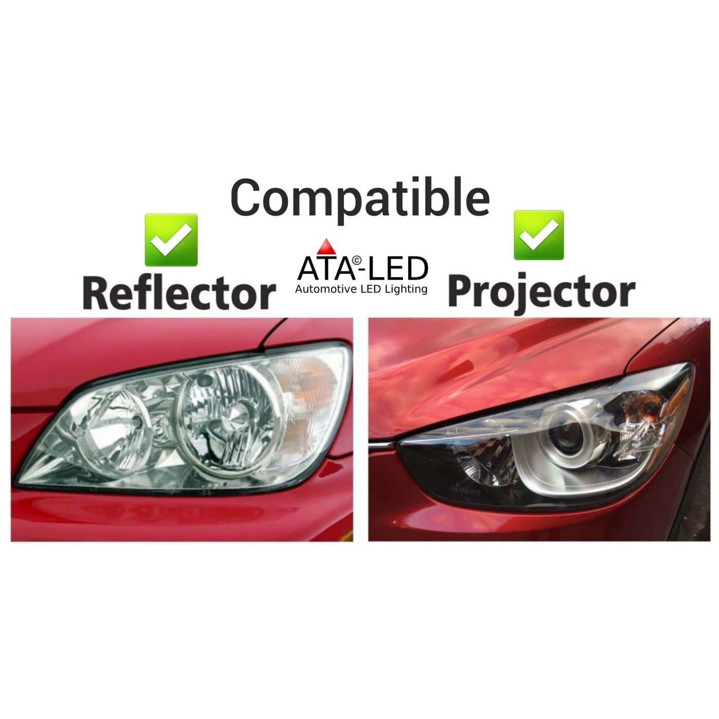 reflector and projector headlights